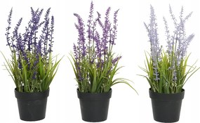 Művirág Levendula fekete dekoratív kaspóban 30cm