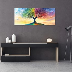 Kép – Évszakok festett fája (120x50 cm)