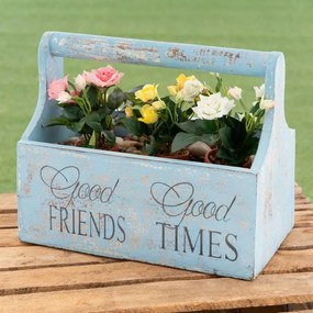 Dekoratív virágláda 30 x 17 x 25 cm kék