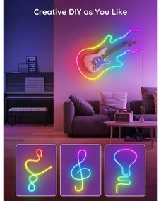 Govee - Neon SMART hajlítható LED szalag RGBIC 2m Wi-Fi IP67