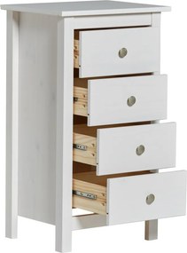 Fehér borovi fenyő magas komód 46x80 cm Berna – Marckeric