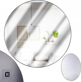 Tükör Kerek fekete keretes falikép nagy Loft 55 cm