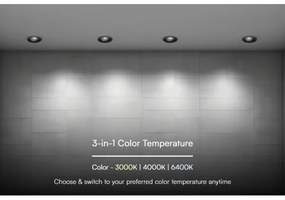 LED mennyezeti lámpa 18W 230V 3000/4000/6400K Ø10,6 cm fekete