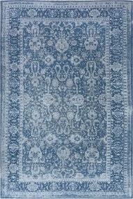 Nappali szőnyeg 160x235cm, zsenília mintás hagyományos kék lapos szövésű