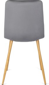 Krzesło FREDY Szare Welurowe