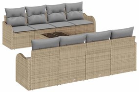 vidaXL Kerti Kanapé Szett párnával tárolóval 9 pcs Barna és szürke