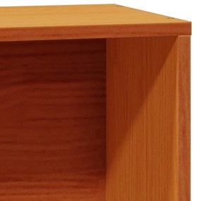 barna tömör fenyőfa könyvespolcos ágy matrac nélkül 75 x 190 cm