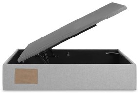 Szürke kárpitozott ágyneműtartós egyszemélyes ágy 90x190 cm Matters – Kave Home