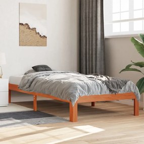 viaszbarna tömör fenyőfa ágy matrac nélkül 90 x 200 cm