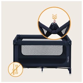 Lionelo - Utazóágy JASMIN EASY FOLD Tengerészkék