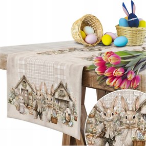 Futópad Abrosz Karácsonyi Sima 40X200 CM Húsvéti Asztalra Nyuszi Minta 387