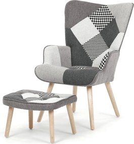 Többszínű relaxfotel, szövet kárpitozással, AK-305B PWBK2