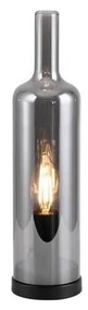 JUST LIGHT. 14006-25 - Asztali lámpa BOTTLE 1xE14/25W/230V fekete/füstszínű