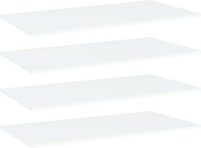 vidaXL 4 db fehér szerelt fa könyvespolc lap 80 x 20 x 1,5 cm