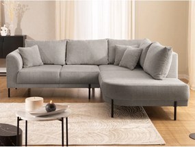 Szürkésbarna zsenília sarokkanapé (jobb oldali-L alakú) Mauris – Ropez