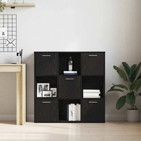 fekete tölgy szerelt fa könyvszekrény 90x28x90 cm