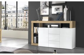 Komód LENOR fehér/barna