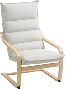 HOMCOM Modern Kényelmes Pihenőfotel Hálószobába Görbült Karfákkal, Párnákkal, Velúr Pihenőfotel - 67 x 83 x 105 cm, Krém | Aosom