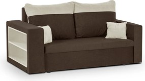 PAVEL Kétszemélyes kinyitható kanapé Sötétbarna/krém