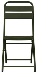 Összecsukható Kerti Székek 2 db Sötét Zöld 42x52x82 cm Porszórt Acél