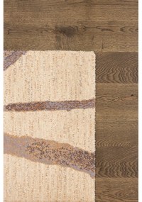 Bézs gyapjú szőnyeg 133x180 cm Sticks – Agnella