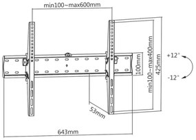 MK FLORIA MKF-23DN640 - Összecsukható fali TV-tartó 80" fekete