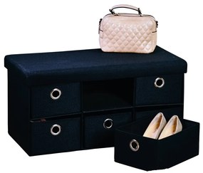 Kesper 15954 Kárpitozott komód 6 rekeszes, fekete, 76 x 38 x 38 cm