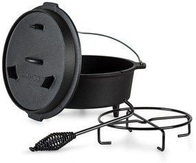 Guernsey, prémium öntöttvas edény, 12.0 barbecue edény, öntöttvas, lábacskák, XL/13,6 l méret