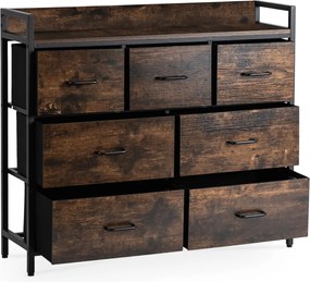 Komoda z Szufladami HUDSON 98 cm Dąb Rustykalny/Czarny