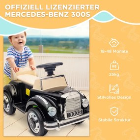 AIYAPLAY Gyermekeknek való Utazóautó, Mercedes Benz Design 300 S, Fekete