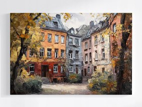 Poszter Város Bérházak Házak Udvar Ősz Kilátás 120x80