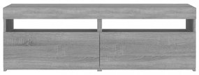 2 db szürke sonoma színű TV-szekrény LED-ekkel 60 x 35 x 40 cm