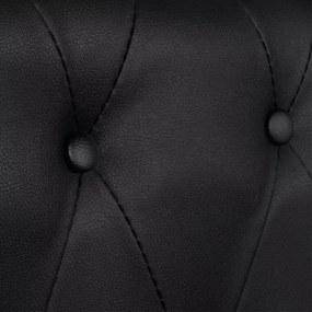 3 személyes fekete műbőr Chesterfield kanapé