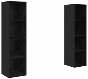 TV szekrény 2 pcs Fekete 37 x 37 x 142.5 cm Faanyag