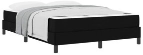 Boxrugós ágy matracmal Fekete 140 x 190 cm szövet