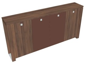 Verno+ közepes gardrób 260 x 46 x 130 cm, kombinált ajtó, dió / barna