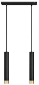 LED Csillár zsinóron TUBA 2xGU10/4,8W/230V fekete/arany