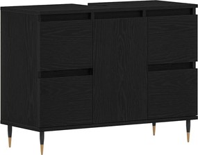 vidaXL Fürdőszobai mosdószekrény Fekete tölgy 80 x 33 x 60 cm Faanyag