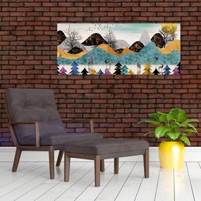 Grafikus kép szarvas (120x50 cm)