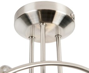 Klasszikus mennyezeti lámpa acél 3-lámpás - Fortress