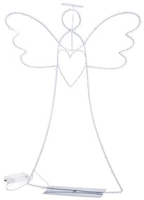 Angyal glóriával karácsonyi világító dekoráció, 36 x 44 cm, 35 LED