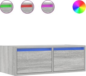 vidaXL TV-szekrény LED-es világítással szürke sonoma 75x35,5x25 cm