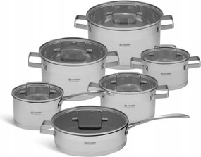 Acél edénykészlet márvány serpenyővel 12db-os