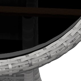 3 részes szürke polyrattan kerti bisztrószett