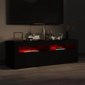 fekete TV-szekrény LED-lámpákkal 120 x 35 x 40 cm