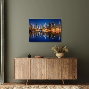 Manhattan képe éjjel (üvegen) (70x50 cm)