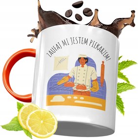 Narancssárga Bögre Péknek Ajándék fényképes nyomtatással