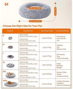 FEANDREA kutyaágy, kerek macskaágy, M-es méretű, szürke