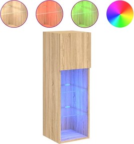 vidaXL sonoma tölgy színű TV-szekrény LED-lámpákkal 30,5x30x90 cm