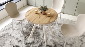 Mazzoni ALMO 80 Artisan Tölgy/bézs lábak - KEREK ASZTAL Y ALAKÚ LÁBAKKAL LOFT/INDUSZTRIÁLIS STÍLUSBAN KONYHÁBA NAPPALIBA VAGY ÉTKEZŐBE